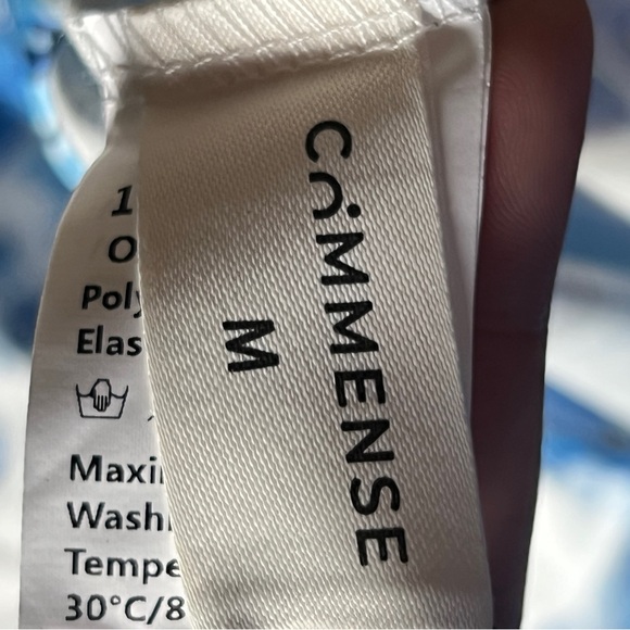 Floral Blue and White Strapless Dress Maxi Commense Medium - Picture 6 of 6